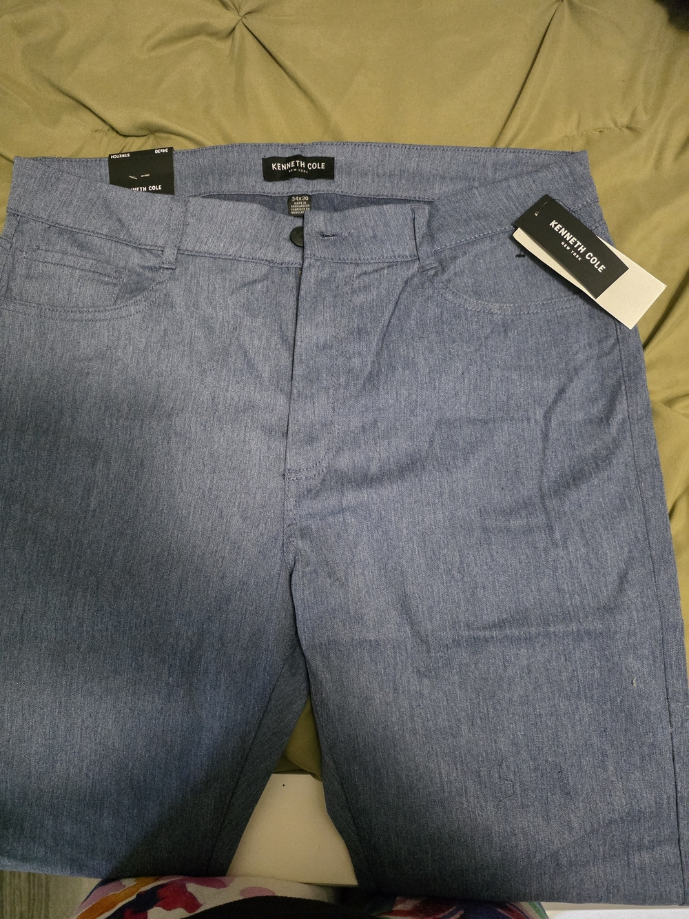 Kenneth Cole Men's Blue Stretch Jeans
